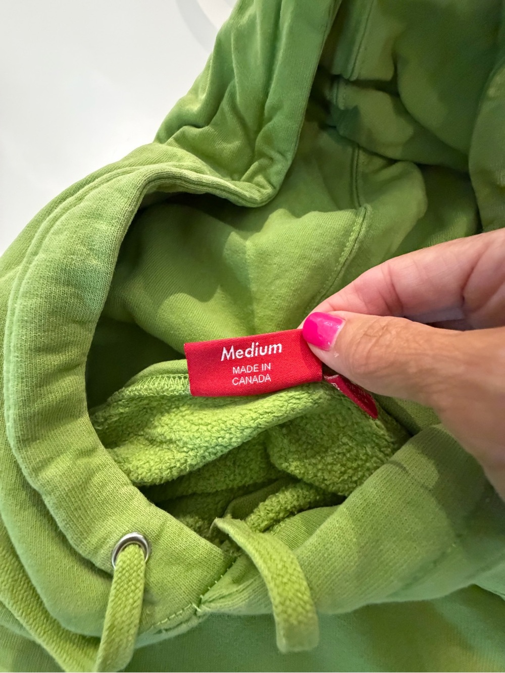 Supreme Lime Green Hoodie with Red Tag - Picture 4 of 4